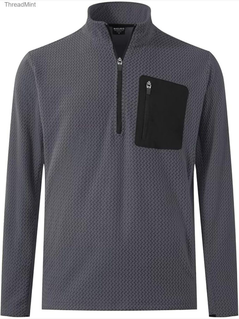 Men's Quarter Zip Pullover Dry Fit Golf Sweatshirt With Pockets
